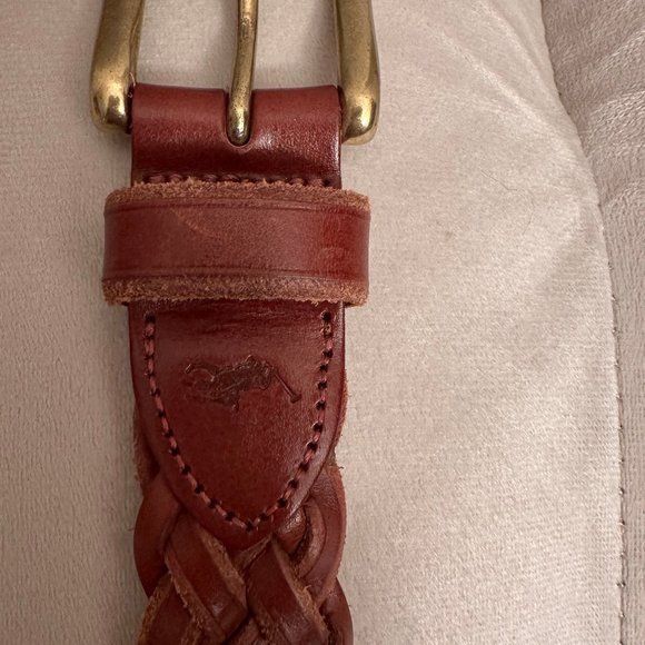 Vintage Ralph Lauren Brass Buckle Leather Braided Belt- Unisex main image 6